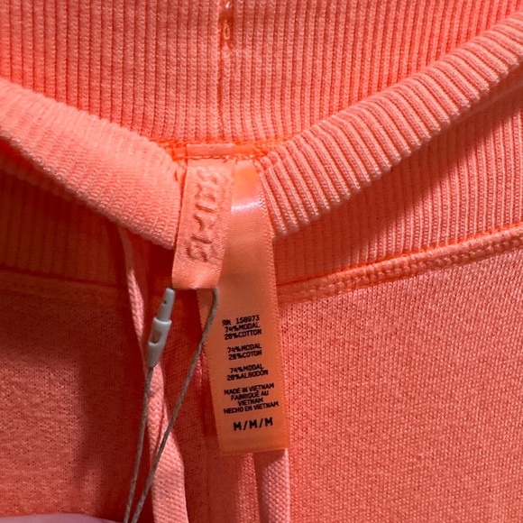 SKIMS NWT Size Medium Light French Terry Flare Pant Neon Orange - Picture 3 of 9